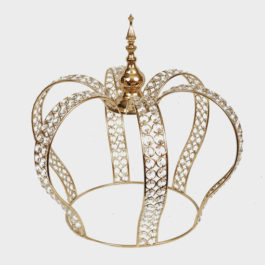 7004 GD – Gold Premium Real Crystal Beaded Crown Large