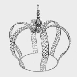 7004 SL – Silver Premium Real Crystal Beaded Crown Large