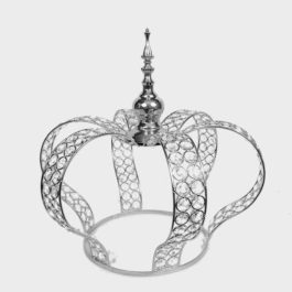 7005 SL – Silver Premium Real Crystal Beaded Crown Medium