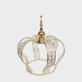 7006 GD – Gold Premium Real Crystal Beaded Crown Small