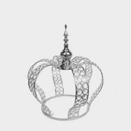 7006 SL – Silver Premium Real Crystal Beaded Crown Small