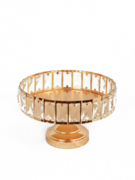 SH142656 – 12″ Metal Crystal Gold Cake Stand